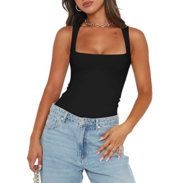 Buy Stylish REORIA Women's Square Neck Bodysuit Online