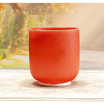 ALIOTH 6-Inch Red C Note Crystal Singing Bowl for Meditation, Yoga, Chakra Healing & Sound Therapy