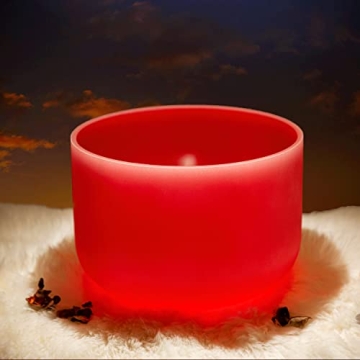 ALIOTH 6" Red C Note Crystal Singing Bowl for Mindfulness