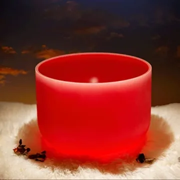 ALIOTH 6" Red C Note Crystal Singing Bowl for Mindfulness