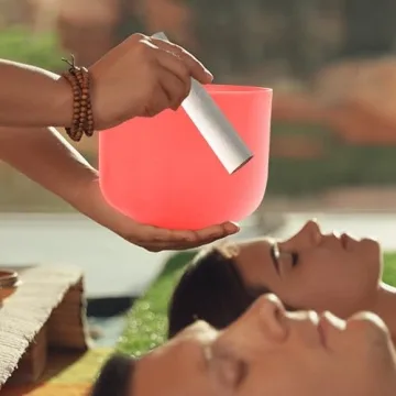 ALIOTH 6" Red C Note Crystal Singing Bowl for Mindfulness