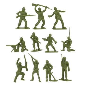 Tim Mee Toy Plastic Army Men - 28pc WWII Soldier Set