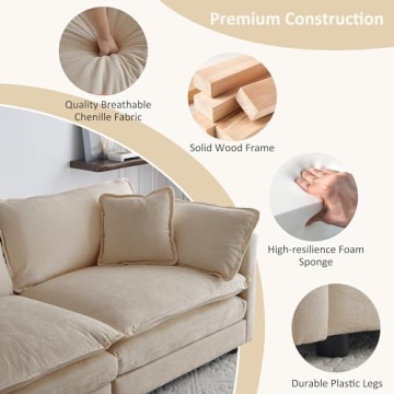 Tmsan Chenille Oversized Accent Chair for Living Spaces