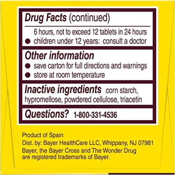 Bayer Aspirin 325mg Coated Tablets for Trusted Pain Relief