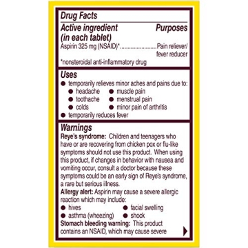 Bayer Aspirin 325mg Coated Tablets for Trusted Pain Relief