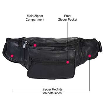 Leatherboss Genuine Leather Outdoor Fanny Pack for Travel