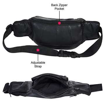 Leatherboss Genuine Leather Outdoor Fanny Pack for Travel