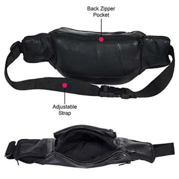 Leatherboss Genuine Leather Outdoor Fanny Pack for Travel