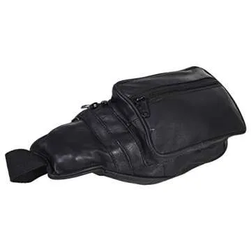 Leatherboss Genuine Leather Outdoor Fanny Pack for Travel