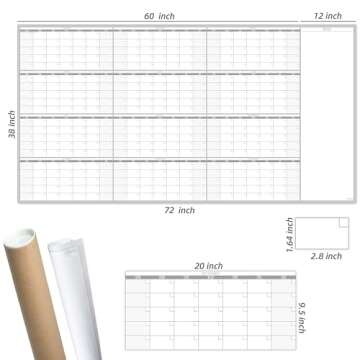 Dry Erase Yearly Wall Calendar - 72"x38" Planner