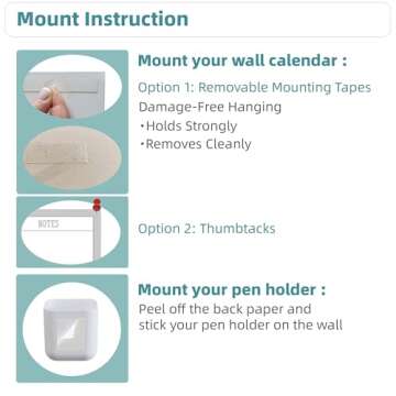 Dry Erase Yearly Wall Calendar - 72"x38" Planner