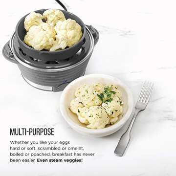 Chefman Electric Egg Cooker Boiler, Rapid Egg-Maker & Poacher, Food & Vegetable Steamer, Quickly Mak...