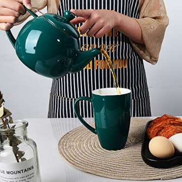 Sweejar Porcelain Teapot - Microwave Safe & Stylish