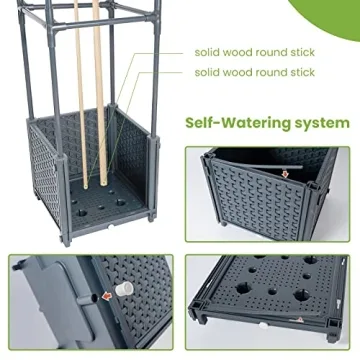 GREEN MOUNT Raised Garden Bed Planter with Trellis