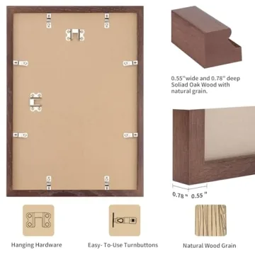 Puthiac 12x18 Minimalist Oak Wood Picture Frame