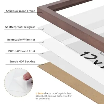 Puthiac 12x18 Minimalist Oak Wood Picture Frame
