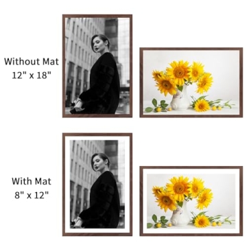 Puthiac 12x18 Minimalist Oak Wood Picture Frame