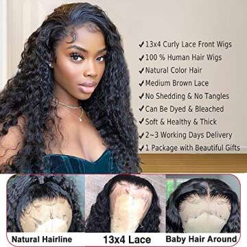 CHEETAHBEAUTY 13x4 Kinky Curly Lace Front Wig 20inch