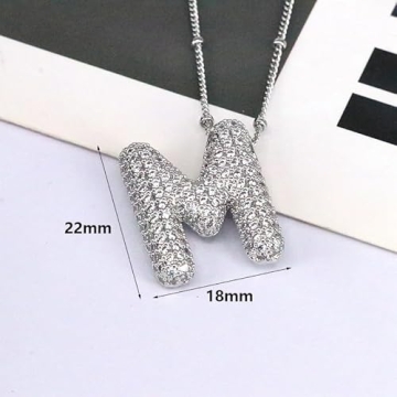 Bubble Letter Necklace For Women Personalized 18K Gold