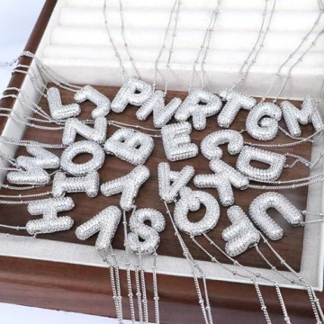 Bubble Letter Necklace For Women Personalized 18K Gold