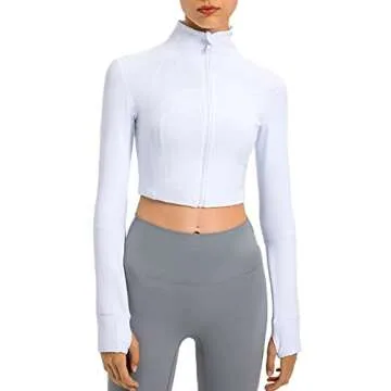 KTILG Women Sports Jacket Slim Fit Running Jacket Zip Up Cropped Workout Jackets Gym Activewear Tops...