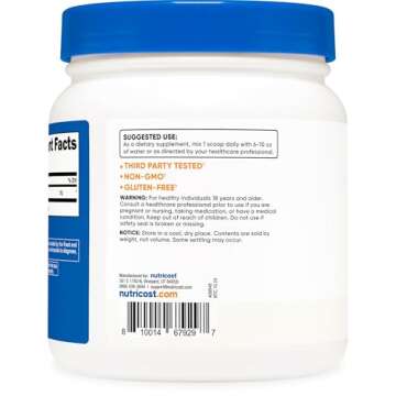 Nutricost L-Arginine Powder - 500 Grams for Better Circulation