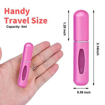 BeautyChen Refillable Perfume Bottle Portable Travel Mini Fragrance Bottles Empty for Perfume 5ml Po...