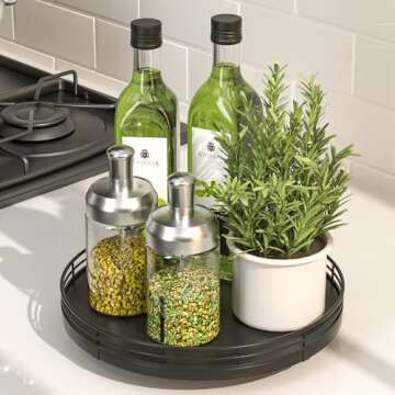 9 Inch Oak Wood Lazy Susan for Stylish Organization