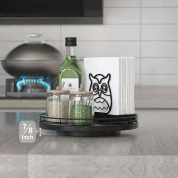 9 Inch Oak Wood Lazy Susan for Stylish Organization