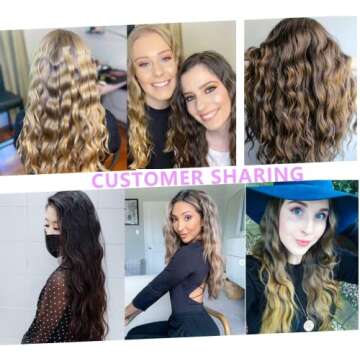 Coidak Hair Waver, 1 Inch 3 Barrel Curling Iron Wand 25mm Hair Crimper, Temperature Adjustable Heat Up Quickly Beach Wave Curling Iron Black