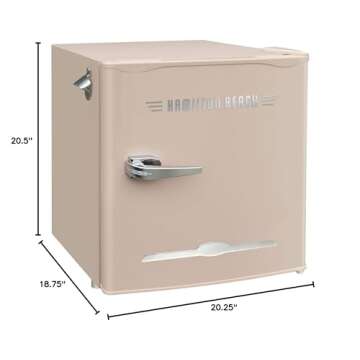 Hamilton Beach Retro Mini Refrigerator-Energy Saving-Adjustable Thermostat Control-Side Mounted Bott...