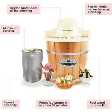 4Qt Electric Ice Cream Maker with Recipe Book
