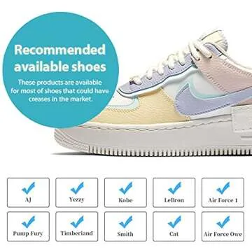 Madala 2 Pair Crease Protector for Air Force Shoes, Sneaker Shoes Protectors, Crease Guards Anti Crease Shoes Protector, Anti Wrinkle Shoes Crease Protector, No Crease Shoe Inserts for Men's 7.5-12