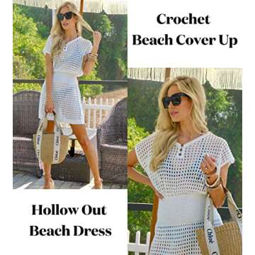 AOLRO Women's Crochet Swim Coverup for Stylish Summers