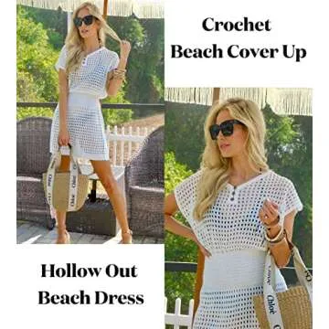 AOLRO Women's Crochet Swim Coverup for Stylish Summers