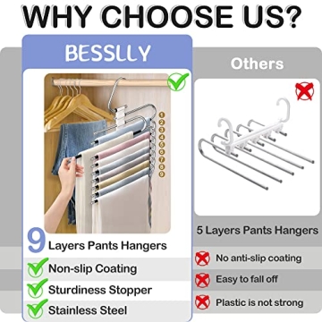 9 Layers Pants Hangers - Space Saving Closet Organizer