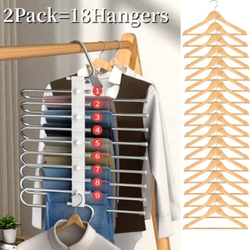 9 Layers Pants Hangers - Space Saving Closet Organizer