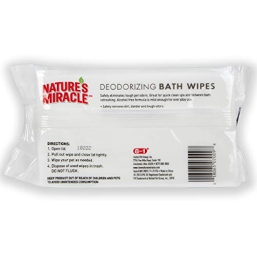 Nature's Miracle Deodorizing Bath Wipes for Dogs