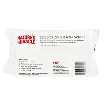 Nature's Miracle Deodorizing Bath Wipes for Dogs