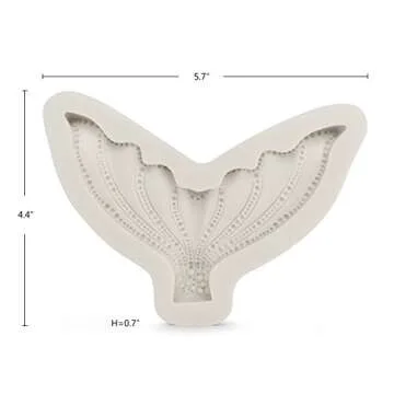 Beasea Large Mermaid Tail Mold, 1 Pack Silicone Fondant Mermaid Tail Candy Mold for Chocolate Sugar ...