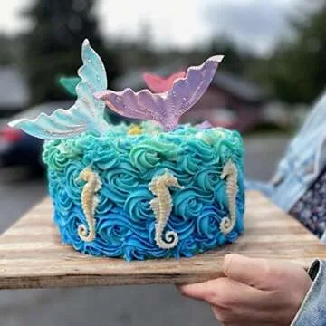 Beasea Large Mermaid Tail Mold, 1 Pack Silicone Fondant Mermaid Tail Candy Mold for Chocolate Sugar Cake Decoration Grey Color