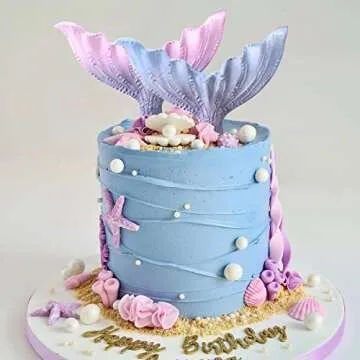 Beasea Large Mermaid Tail Mold, 1 Pack Silicone Fondant Mermaid Tail Candy Mold for Chocolate Sugar Cake Decoration Grey Color