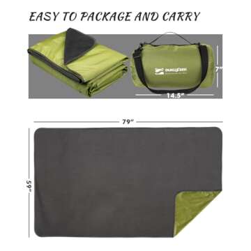 DUKUSEEK Large Waterproof Hooded Blanket for Outdoor Use