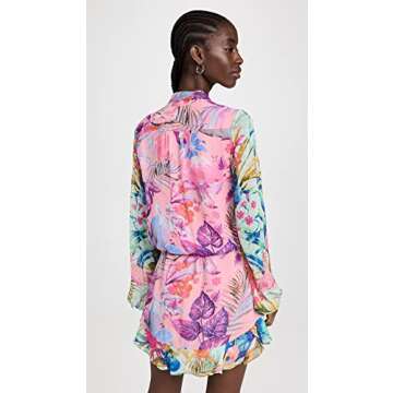 ROCOCO SAND Women's Zazu Short Dress, Motley Tropical, Floral, Pink, S