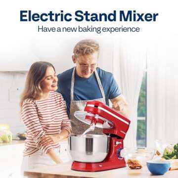 VIVOHOME 4.75 Quart Stand Mixer, 8 Speed Kitchen Electric Food Mixer, Household Stand Mixer for Baki...
