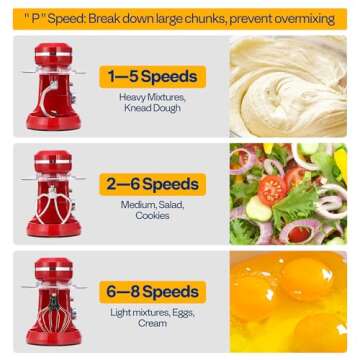 VIVOHOME 4.75 Quart Stand Mixer, 8 Speed Kitchen Electric Food Mixer, Household Stand Mixer for Baking, Cake, Bread with Beater, Dough Hook, Wire Whip and Egg Separator, Red