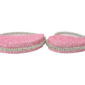 Anopo Heart Round Rhinestone Clutch Purse for Events