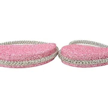 Anopo Heart Round Rhinestone Clutch Purse for Events