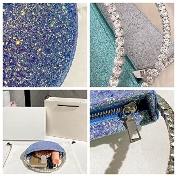 Anopo Heart Round Rhinestone Clutch Purse for Events