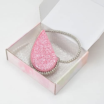 Anopo Heart Round Rhinestone Clutch Purse for Events